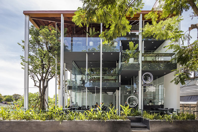 Pre-engineered steel houses used as a coffee shop