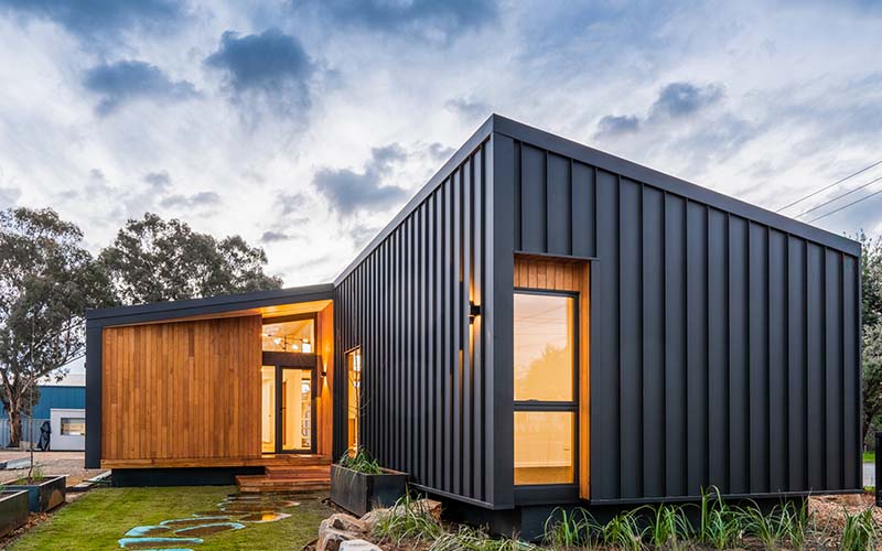 Prefab houses consist of a foundation, steel frame, and auxiliary structures