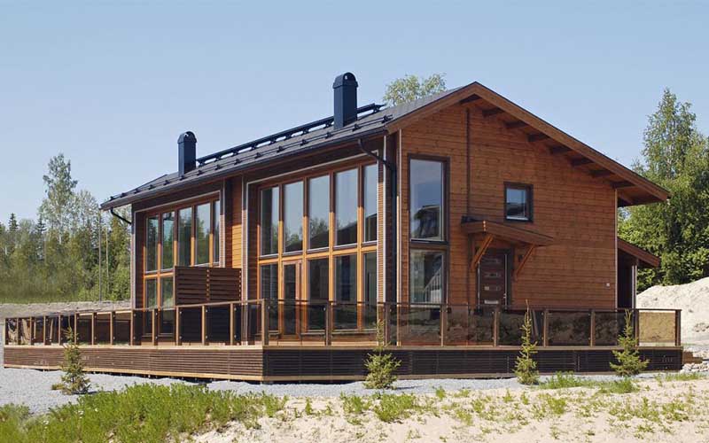Prefab houses made of sturdy and luxurious wood material