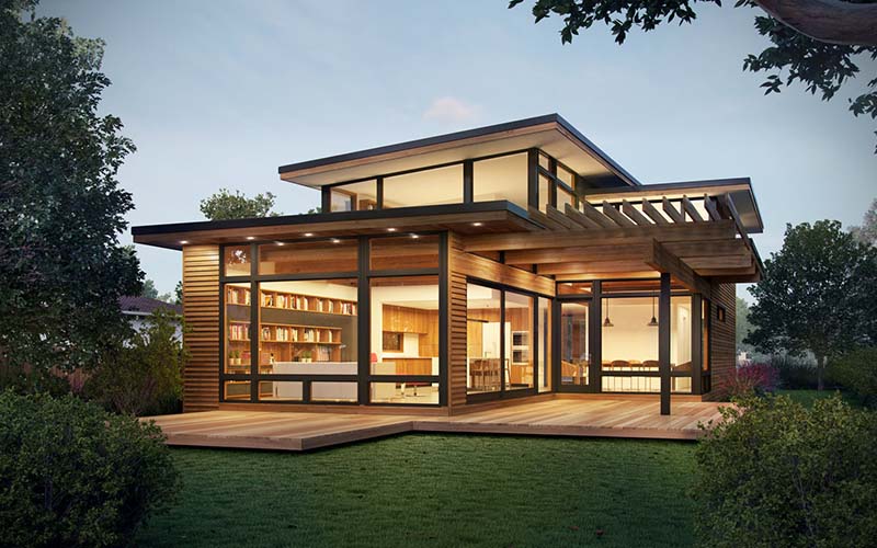 Prefab houses with flat roofs are elegant and sleek