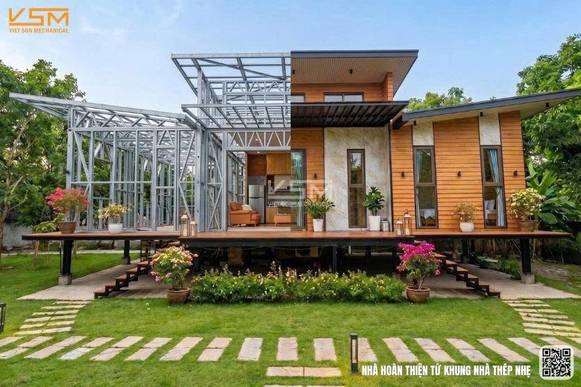 Nhà hoàn thiện từ khung nhà thép 